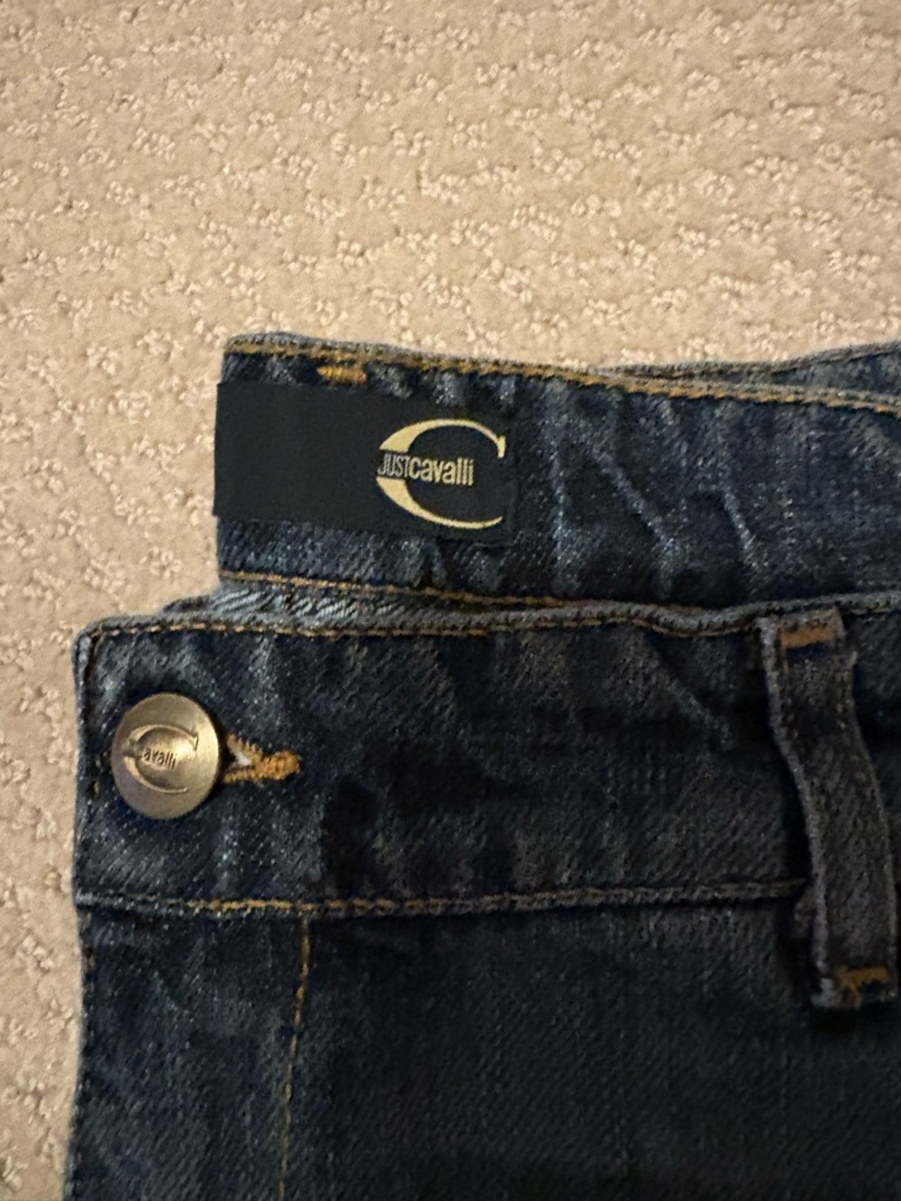 Just Cavalli Floral Embroidered Bootcut Jeans Dark Wash - Picture 4 of 5